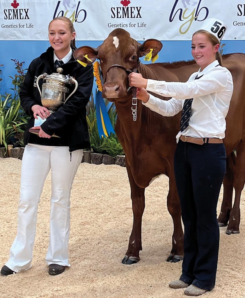 Abbie & Ellie Fisher with Champion calf